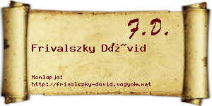 Frivalszky Dávid névjegykártya