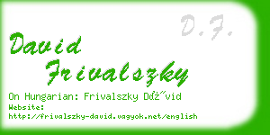 david frivalszky business card